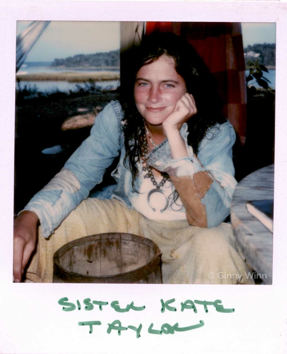 inger and songwriter Kate Taylor in her tent in August 1973 in Martha's Vineyard, Massachusetts.